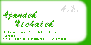 ajandek michalek business card